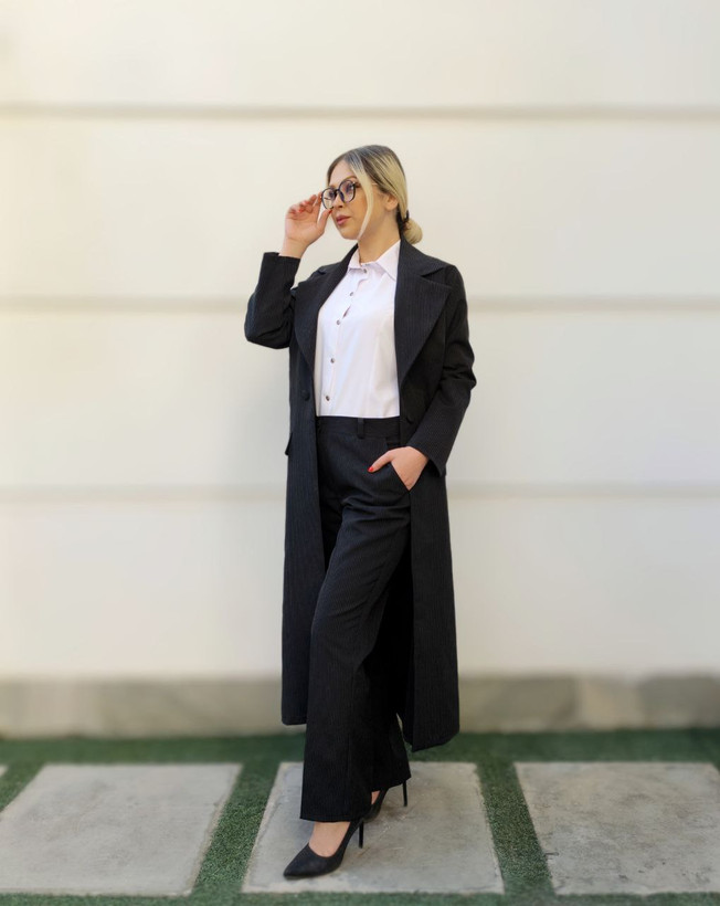 ست مانتو شلوار اداری لانگ مدل سوفی