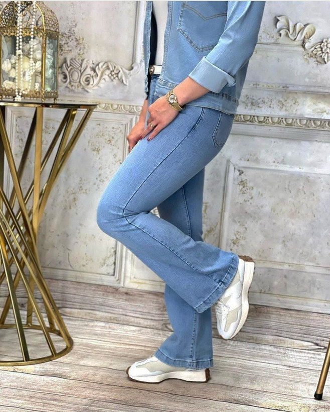 شلوار دمپا طرح جین نیل کشی بوتکات زنانه سایزبزرگ