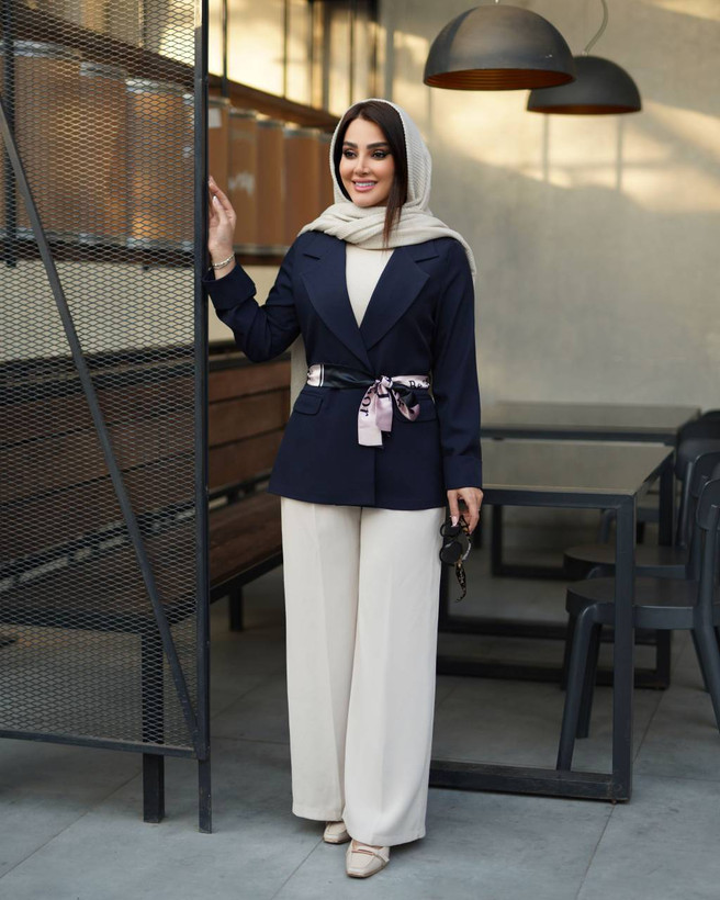 کت مجلسی یقه انگلیسی کرپ بزیاق وارداتی کمربندی دیور DIOR