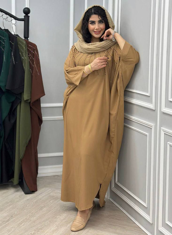 پیراهن عبا الیزه نگین کاری شده لاکچری و شیک