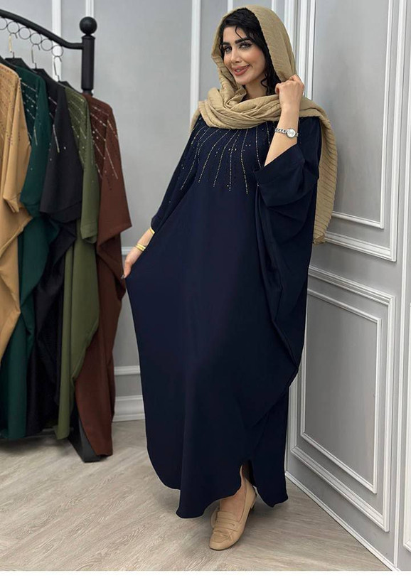 پیراهن عبا الیزه نگین کاری شده لاکچری و شیک