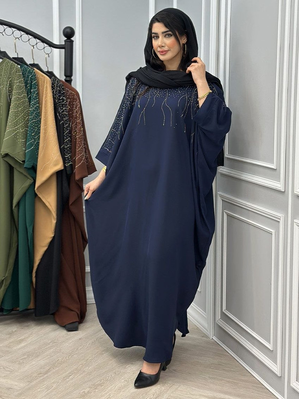 پیراهن عبا الیزه نگین کاری شده لاکچری و شیک