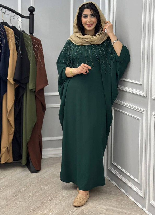 پیراهن عبا الیزه نگین کاری شده لاکچری و شیک