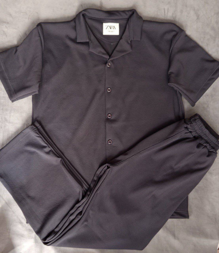 ست پیراهن شلوار مردانه مراکشی فیتله ای لارنس ZARA