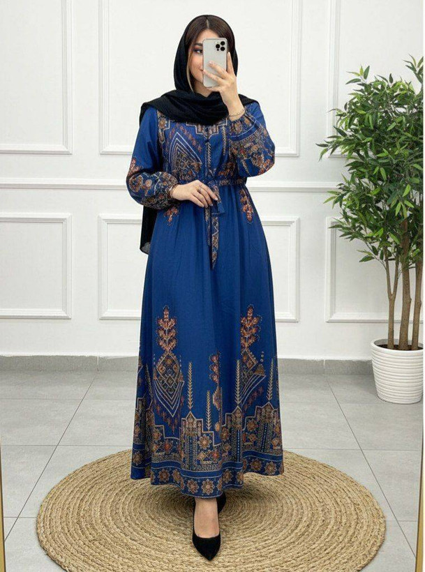 پیراهن ماکسی ساحلی کلوش کتیبه بوگاتی
