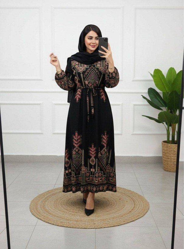 پیراهن ماکسی ساحلی کلوش کتیبه بوگاتی