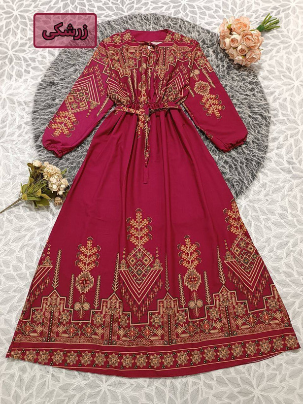 پیراهن ماکسی ساحلی کلوش کتیبه بوگاتی
