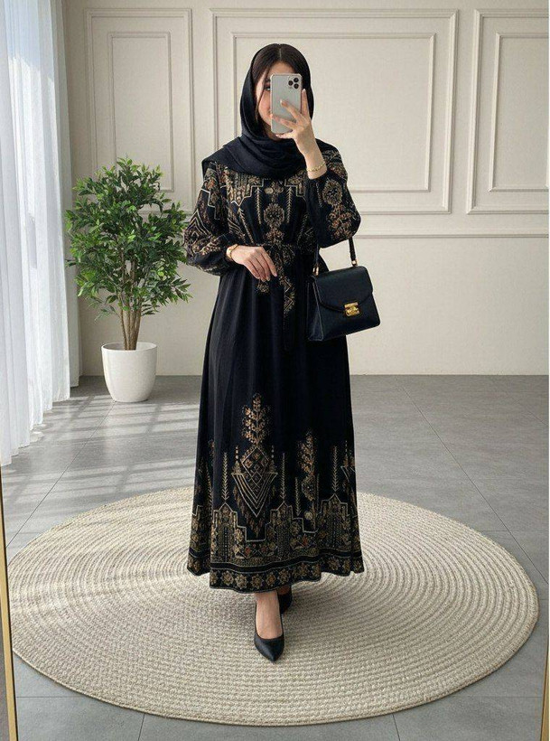 پیراهن ماکسی ساحلی کلوش کتیبه بوگاتی