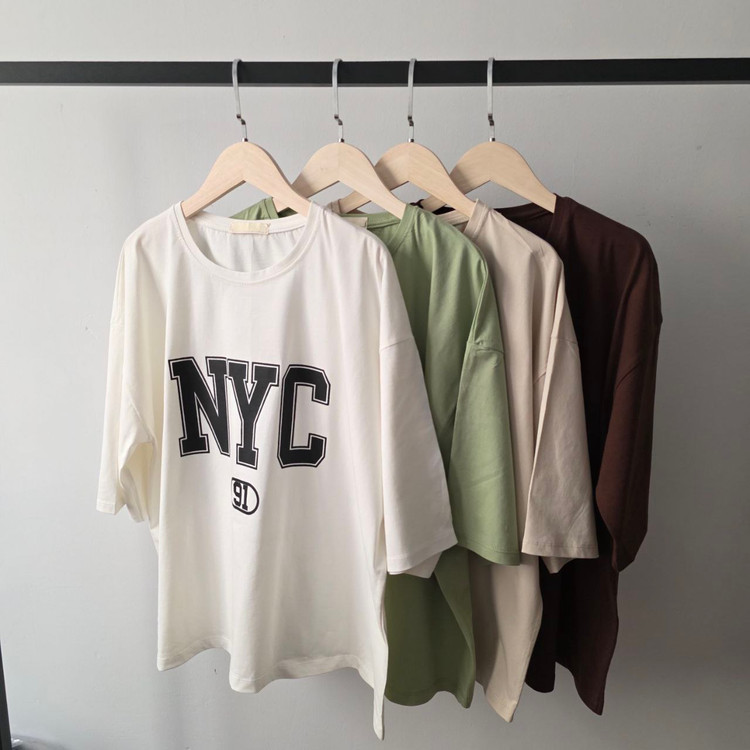 تیشرت ترند باکسی نخ پنبه NYC