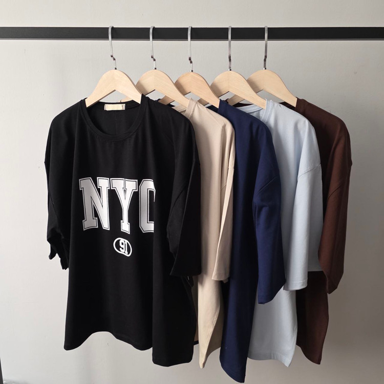 تیشرت ترند باکسی نخ پنبه NYC