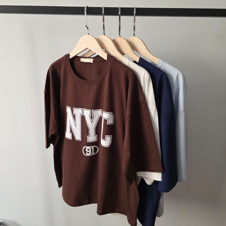 تیشرت ترند باکسی نخ پنبه NYC