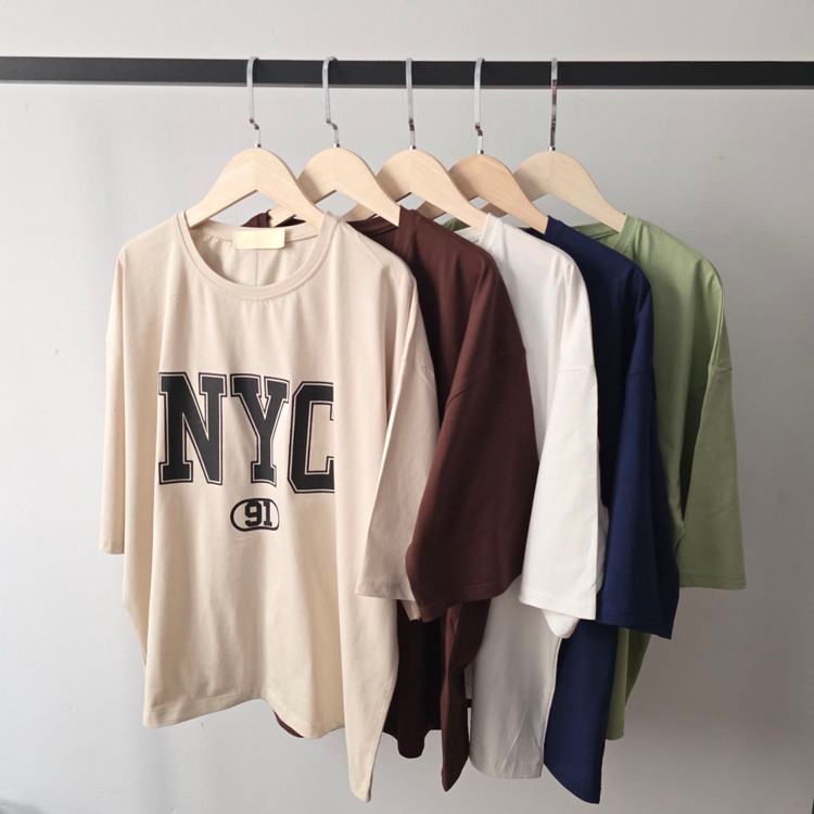 تیشرت ترند باکسی نخ پنبه NYC