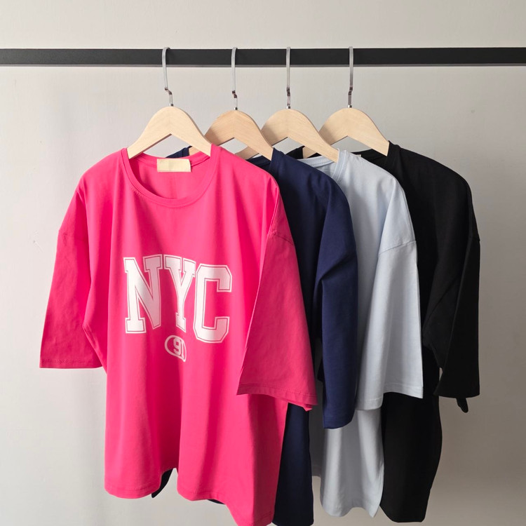 تیشرت ترند باکسی نخ پنبه NYC