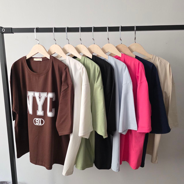 تیشرت ترند باکسی نخ پنبه NYC