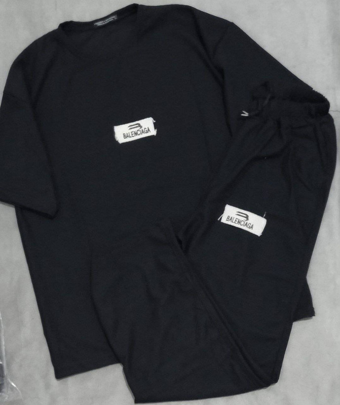 ست مردانه اسپرت تیشرت شلوار بیسکویتی کنف دوزی BALENCIAGA