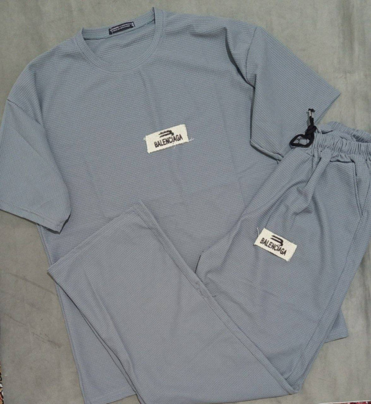 ست مردانه اسپرت تیشرت شلوار بیسکویتی کنف دوزی BALENCIAGA