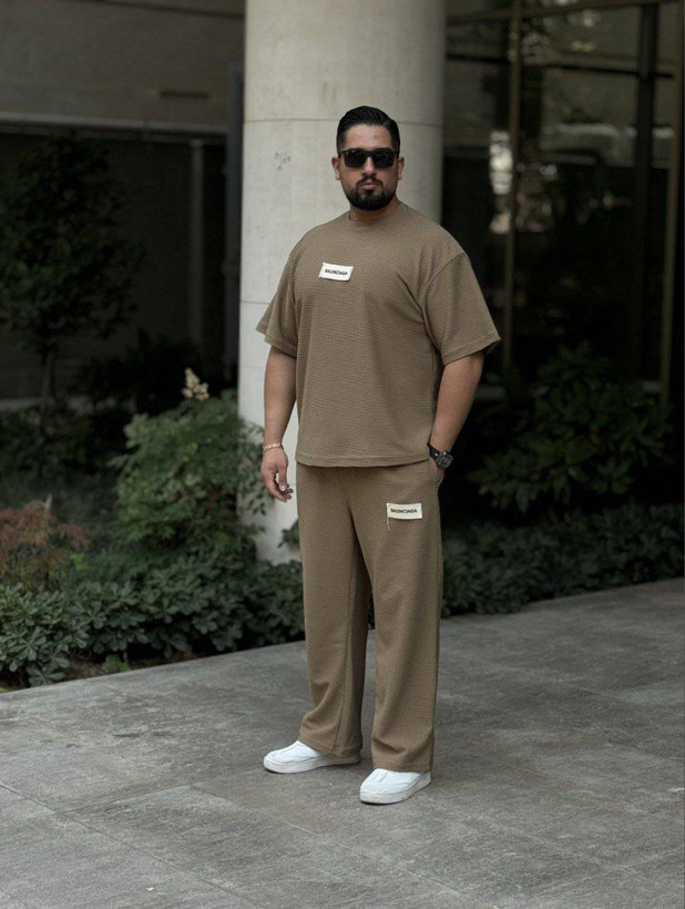 ست مردانه اسپرت تیشرت شلوار بیسکویتی کنف دوزی BALENCIAGA