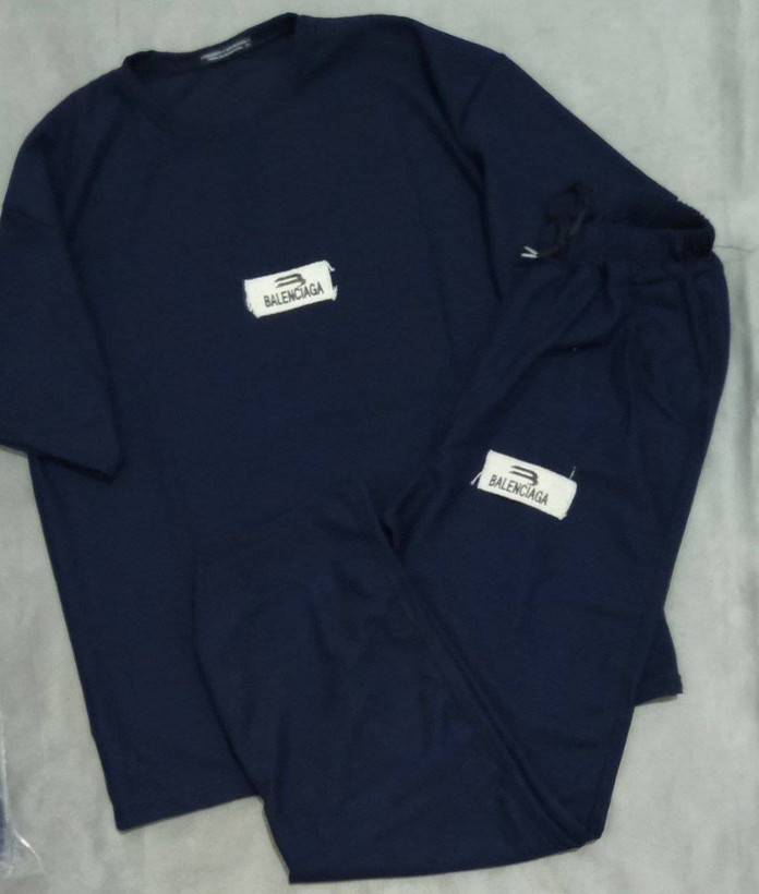 ست مردانه اسپرت تیشرت شلوار بیسکویتی کنف دوزی BALENCIAGA