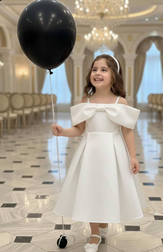 پیراهن مجلسی بچگانه ساتن برای فرشته های روی زمین😍