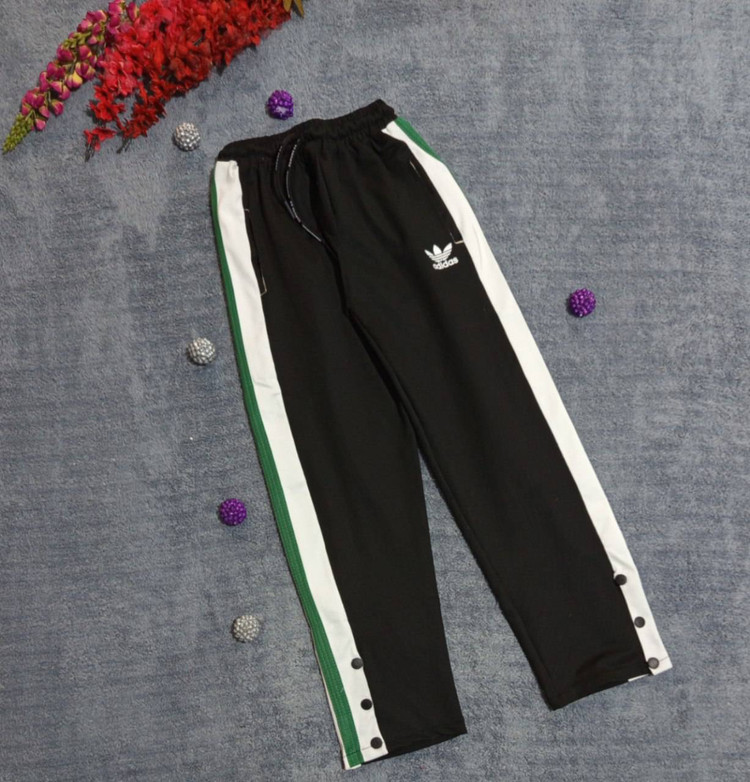 شلوار بگ پنبه گلگسی باکیفیت اسپرت نواردوزی کنار دکمه adidas