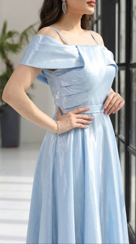 ماکسی مجلسی کاپدار پشت بندی ساتن آمریکایی آیینه ای