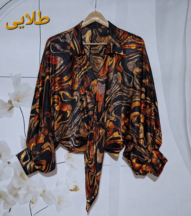 شومیزخاص ودلبر گره ای ساتن ابریشم فوق العاده باکیفیت