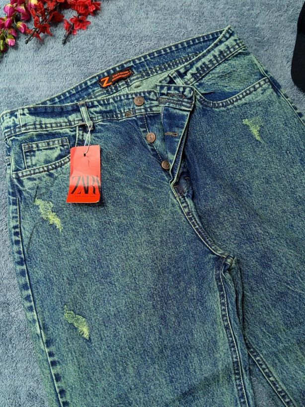 شلوار مردانه زاپ دار جین اصلی مام استایل برند ZARA