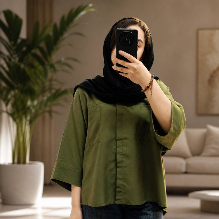 شومیز باکسی ترند تابستانی جیب دار خنک و نرم لطیف وارداتی آرام