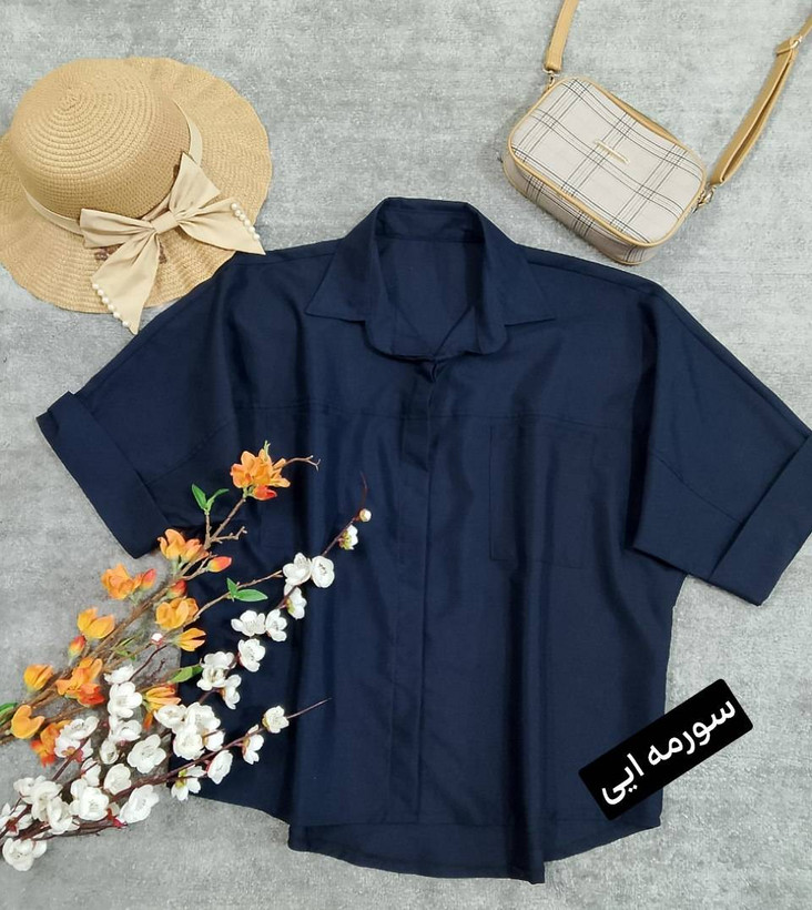 شومیز باکسی ترند تابستانی جیب دار خنک و نرم لطیف وارداتی آرام