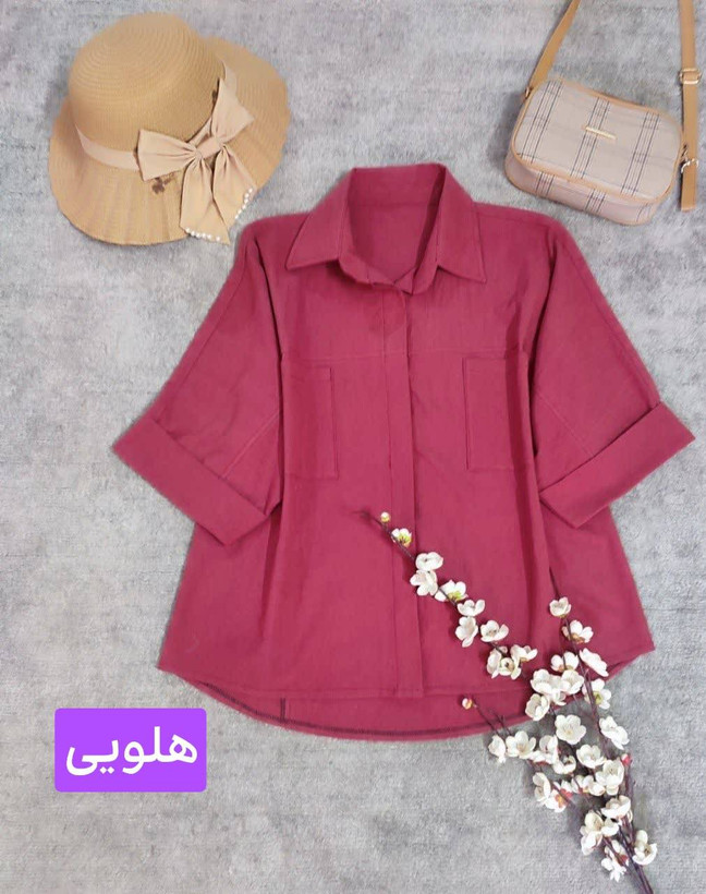 شومیز باکسی ترند تابستانی جیب دار خنک و نرم لطیف وارداتی آرام