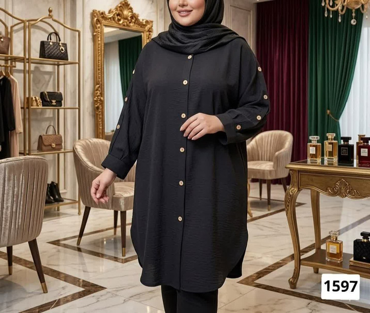 مانتو شانتون😍 سایز بزرگ ✅دوام عالی پارچه بدون چروک پذیری ✅بدون ابرفت❌ ✅استین کیمونو