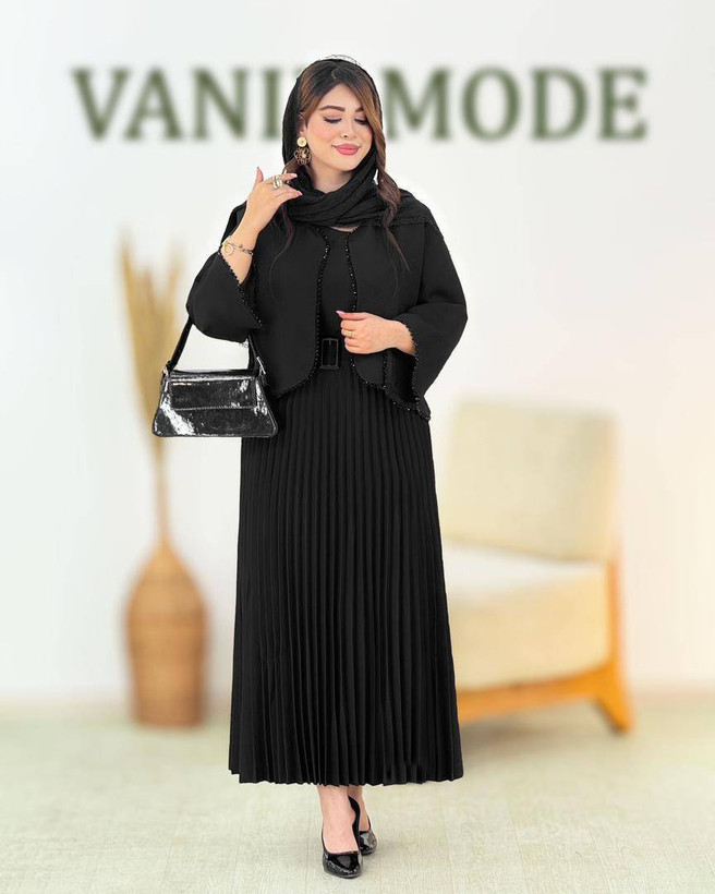 ست زنانه محرمی سارافن و کت پلیسه زنانه