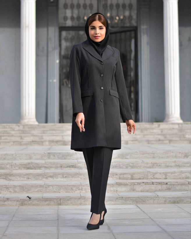 مانتو شلوار اداری آستردار روژان 👗: بزایاق ترک درجه یک دیپلمات
