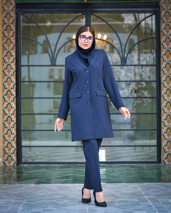 مانتو شلوار اداری آستردار روژان 👗: بزایاق ترک درجه یک دیپلمات