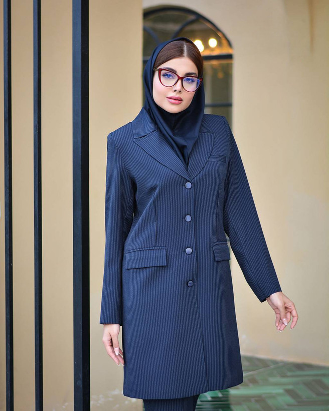 مانتو شلوار اداری آستردار روژان 👗: بزایاق ترک درجه یک دیپلمات