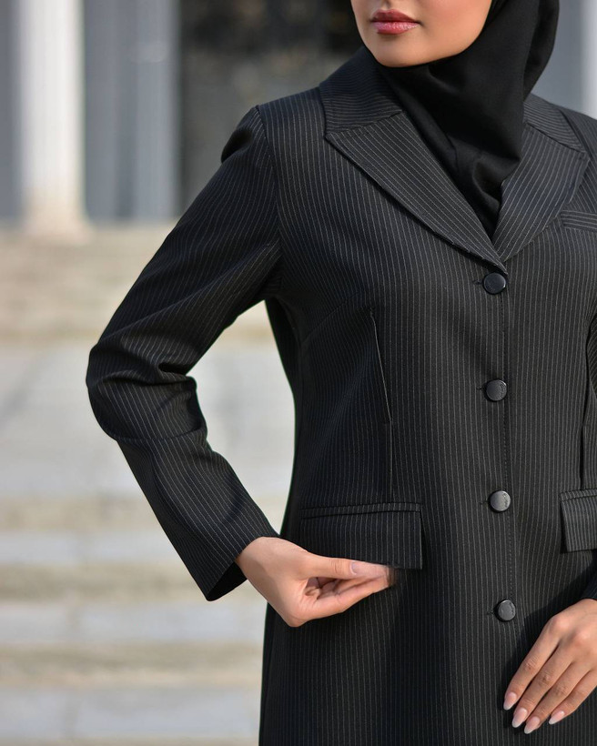 مانتو شلوار اداری آستردار روژان 👗: بزایاق ترک درجه یک دیپلمات