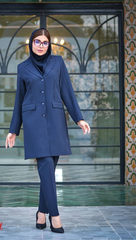 مانتو شلوار اداری آستردار روژان 👗: بزایاق ترک درجه یک دیپلمات