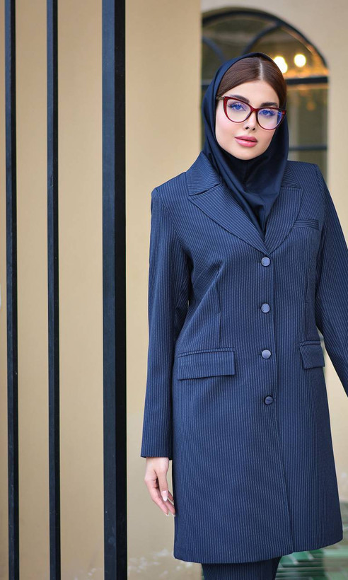 مانتو شلوار اداری آستردار روژان 👗: بزایاق ترک درجه یک دیپلمات