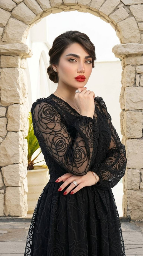 سارافن کت مجلسی دوتیکه تور طرح دار