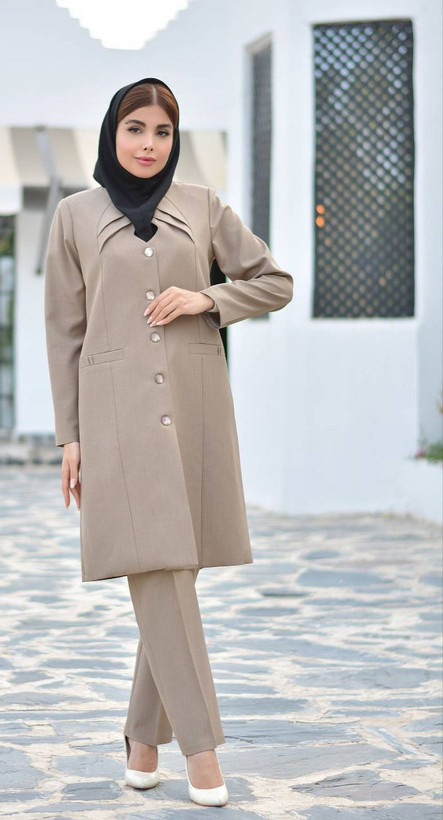 مانتو شلوار اداری آستردار 👗 بزایاق ترک درجه یک دیپلمات