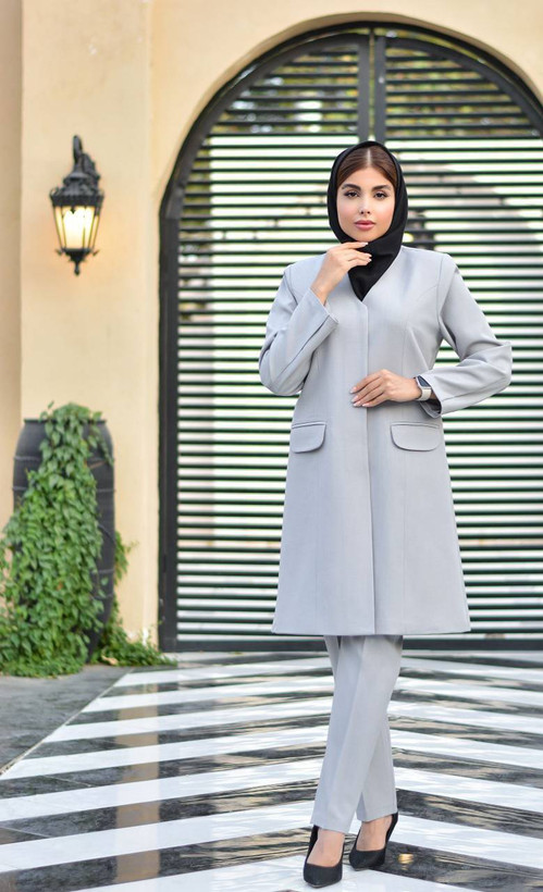 مانتو شلوار اداری آستردار درنا 👗بزایاق ترک درجه یک دیپلمات