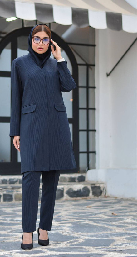 مانتو شلوار اداری آستردار درنا 👗بزایاق ترک درجه یک دیپلمات