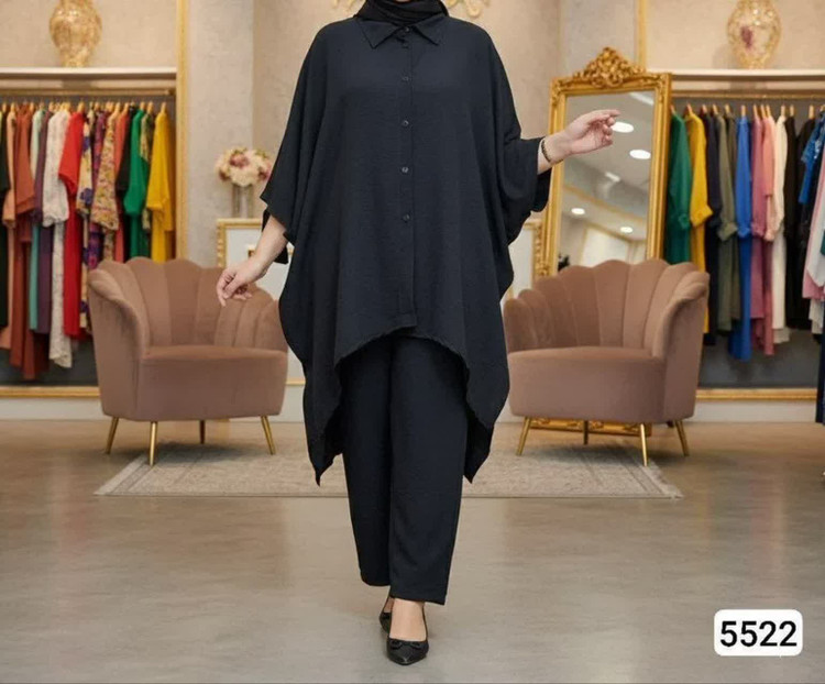 ست شلوار و مانتو پانچ😍 ✅جنس پارچه فانتینی ✅سبک و راحت ✅خنک و عالی ✅ 😍