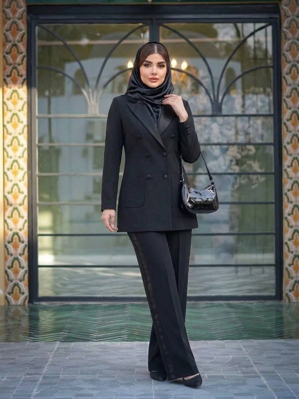 کت شلوار ساتن مدل سایدا 👗 سوپر مازراتی اعلا