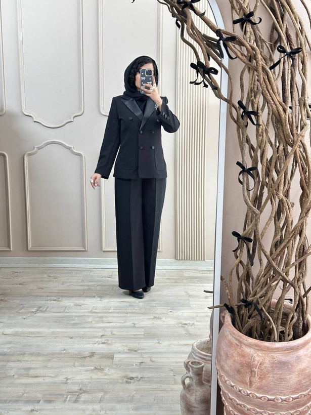 کت شلوار ساتن مدل سایدا 👗 سوپر مازراتی اعلا