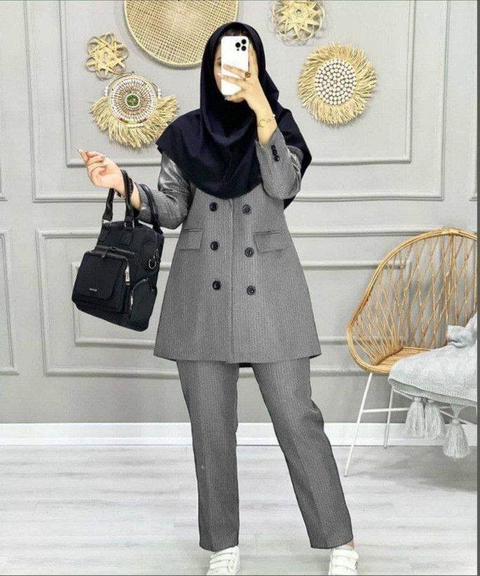مانتو شلوار اداری پریا 👗دیپلمات با کیفیت