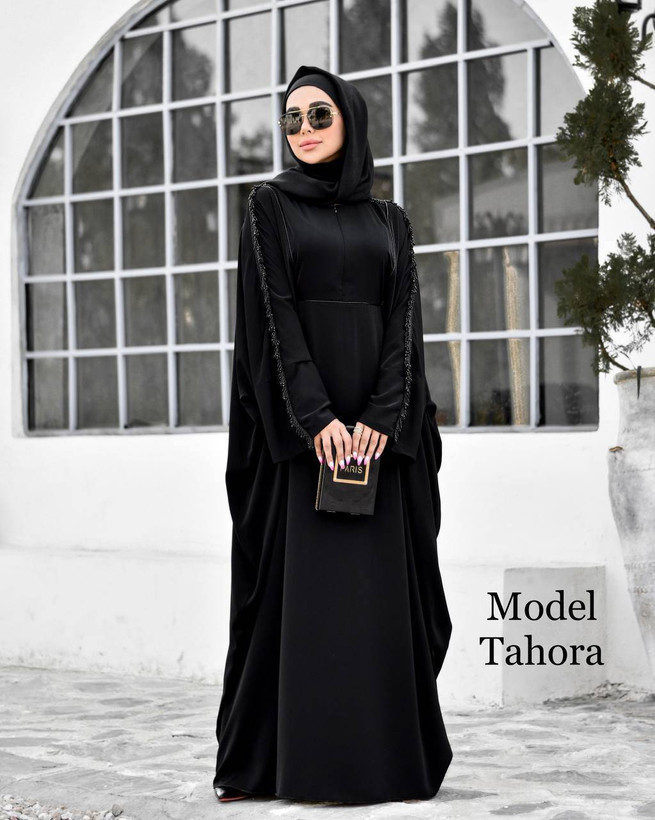 مانتو عبایی طهورا کرپ ندا اماراتی