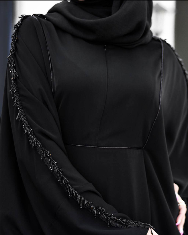 مانتو عبایی طهورا کرپ ندا اماراتی