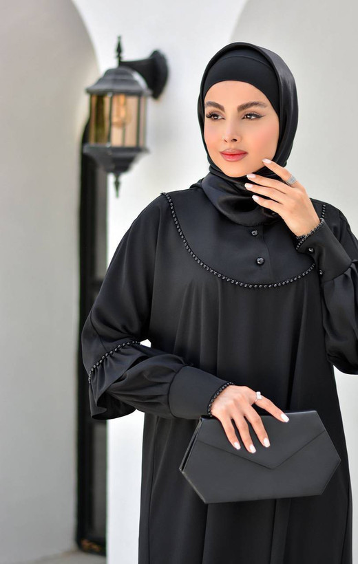 مانتوعبایی رضوانه کرپ ندا اماراتی