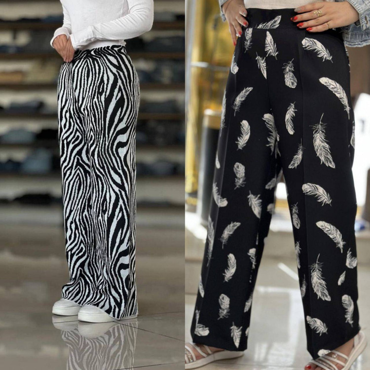 شلوار بگ طرحدار مازراتی تمنا 🌸💣💣💣 👗شلوار ترند و طرحدار باکیفیت عالی 😍😍😍